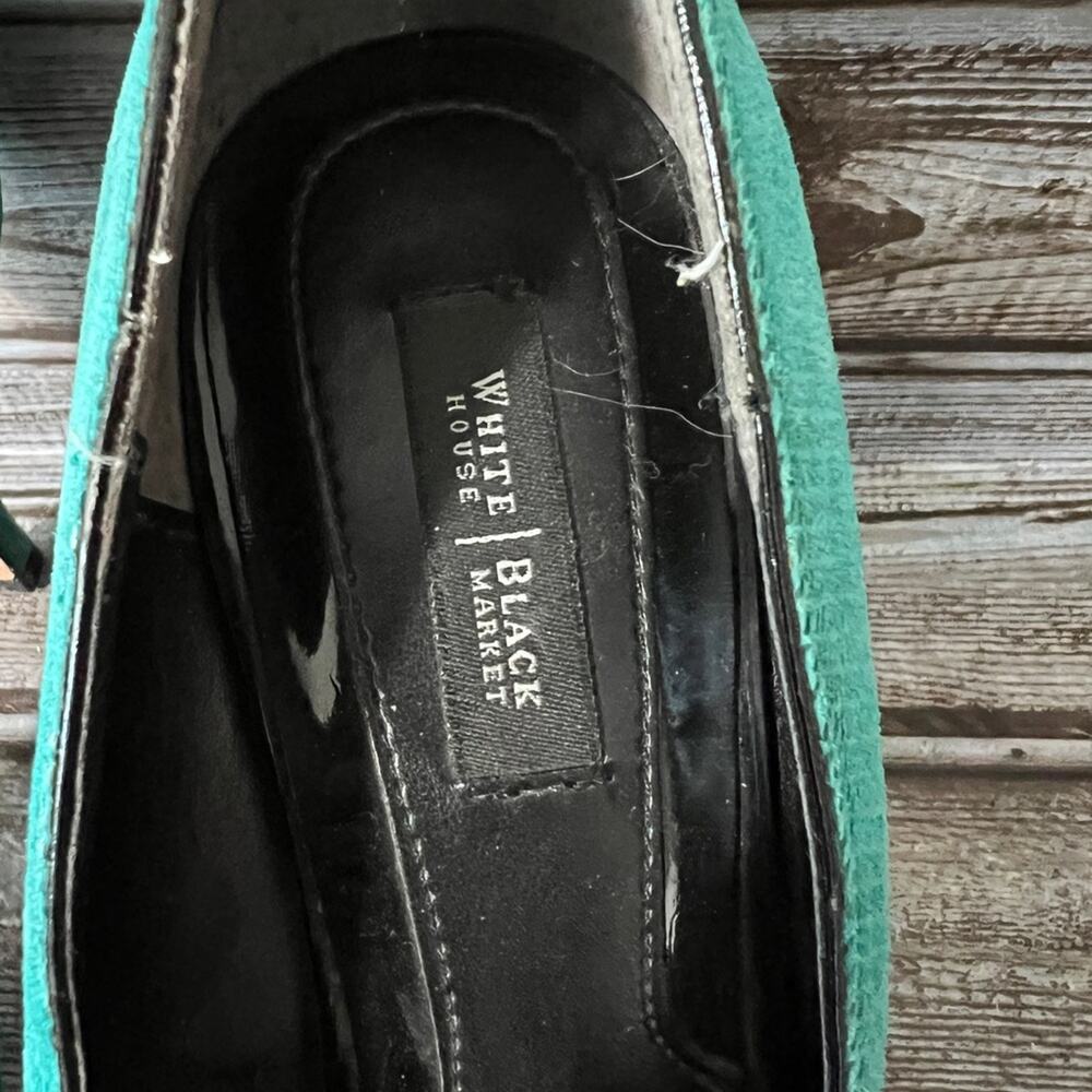 White House Black Market Turquoise Teal Heels Size 8M - Picture 2 of 9